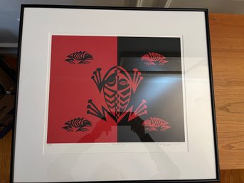 Adam McIsaac - Red And Black Shwekheyk (Frog) 54/100 Print, Framed- LR18