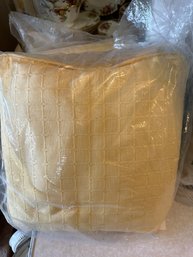 4 Yellow Pillows Wrapped In Plastic Appear New - C