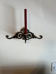 #676 Pair Of Metal Wall Hanging Candle Holders 16'W