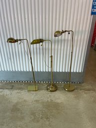 3 Brass Adjustable Floor Lamps