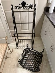 Towel / Blanket Stand And Metal Magazine / Storage Holder - BBB