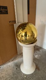 #693 Ceramic Pedestal 21'H With Gold Ball