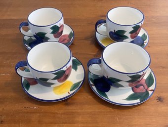 4 Dansk Jumbo Tuscany Cups And Saucers