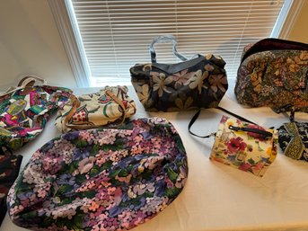 #720 Lot Of 8 Tapestry & Floral Bags