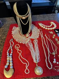 #3 Lot Of 30 Pearl (Earring, Necklaces Etc.)