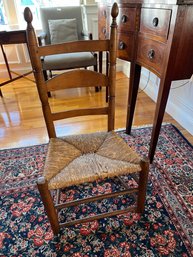 Antique Ladder Back Rush Seat Chair - Fr18