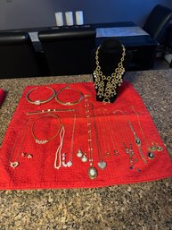 #5 Lot Of 20 Costume Jewelry Rhinestone Necklaces, Earrings & Sets