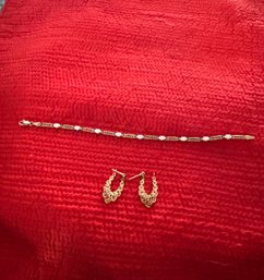 #19 10KT Gold Earrings & Bracelet