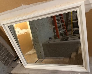 Very Large Mirror Framed In White Wood - S23