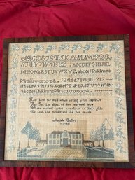 RARE Framed Sampler With Perspective Stitching Ca. 1832 - Of23