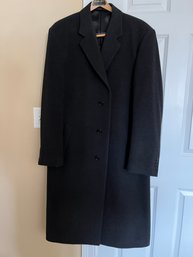 Mens 346 Brooks Brothers Wool Cashmere Charcoal Trench Coat - Mb25