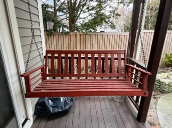 Red Porch Wooden Swing - P4