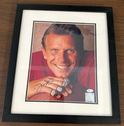 Joe Montana Autographed Photo Framed With Sun Protective Glass -B19