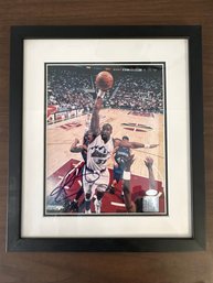 Karl Malone #32 Of Utah Jazz Autographed Photo In Frame W/ Sun Protective Glass -B20