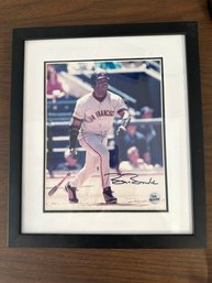 Barry Bonds San Francisco Giants Autographed Photo In Frame W/ Sun Protective Glass -B21