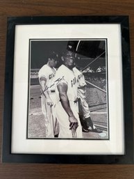 Willie Mayes Autographed Photo In Frame W/ Sun Protective Glass -B22