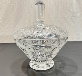 Vintage Footed  Crystal Bowl/candy Dish With Cover