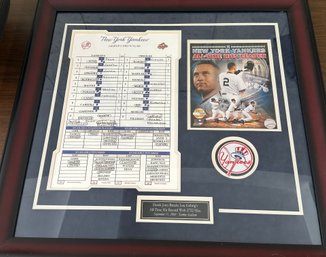 Derek Jeter Breaks Lou Gehrigs All Time Hit Record Ltd Ed. Framed 1105/5000 - B