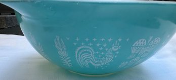 Lg Vintage Pyrex Bowl In Amish Butter Print Pattern  #444 4 Qrt - C