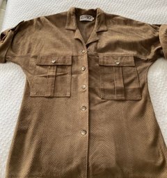 Vintage 80s LOTUS Brown Super Soft Suede Leather Top EX Condition