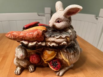 Large Ceramic Rabbits Centerpiece