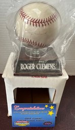 Roger Clemens Signed And Mounted Baseball With COA-F9