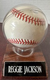 Reggie Jackson Signed And Mounted Ball-F10