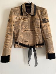 John Galliano Paris Vintage Newspaper Print Jacket  - MB17