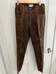 Sutton Studio Brown Suede Pants Size 6