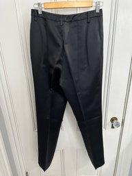 Black Satin-Look Dress Pants By Linda Allard For Ellen Tracey Size 8