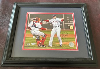 Red Sox Jon Lester Signed Photo From No Hitter With Jason Veritek Framed -F