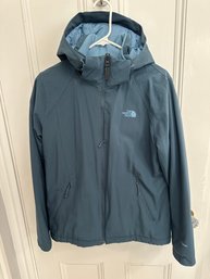 Ladies North Face Large Teal Parka In Great Condition