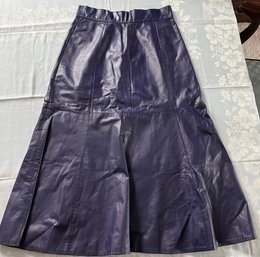 Vintage 80s Danielle Purple Leather High Waisted Skirt 31 Mermaid Style 7/8 EUC