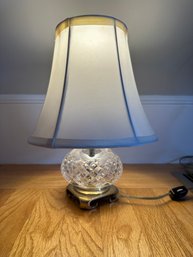 Adorable Petite Waterford Crystal Glass Lamp On Crescent Brass Base-F29