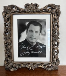 Signed Authentic Autographed Photo John Travolta 8' X 10' Photo On 12' X 14' With Ornate Frame