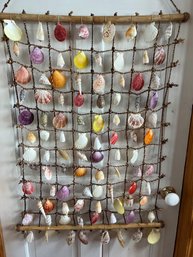 GIANT Hand Crafted Shell And Rope Wall Hanging  26' Across X 52' Long