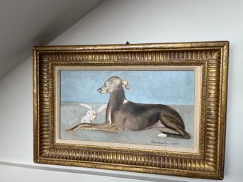 Original Oil Painting Of An Italian Greyhound By Benton Elliott - 1B3