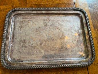 USN Monogramed R. Wallace Silver Sodered Tray - Kpantry6