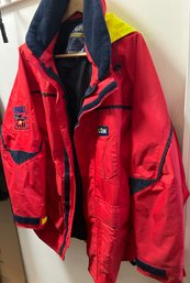 Gill Waterproof Mens Jacket Red With Yellow Trim - Staircloset3