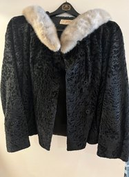 Persian Lamb Jacket With Mink Collar - Staircloset8