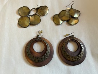 Vintage Large Pierced Earrings - J5