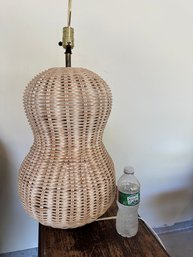 Extra Large Fabulous Wicker Pear Shaped Lamp (water Bottle For Scale) - G4