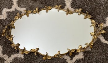 Beautiful 1960s Gold Gilt Large Vanity Mirror Tray (matches Perfume Bottles) - FB4