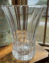 Vintage Val St. Lambert Belgium Art Deco Cut Crystal Signed Vase 8' Tall X 6.5' Across READ