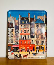 Melbel Michel Delacroix Melamine Rectangular Tray French Shops Paris Scene- Made In Italy