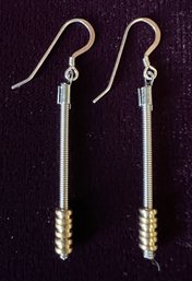 .925 Silver Threaded Screw Wire Pierced Earrings