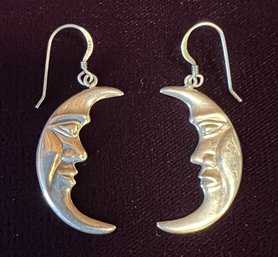 .925 Silver Moon Wire Earrings