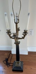 Neoclassical Five Arm Candelabra With Marble Base -up5