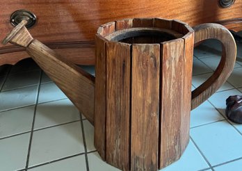 Large Oversized Cedar Plank Watering Can Outdoor Planter Handcrafted Wood Nicely Weathered 24' X 14'