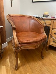 Beautiful Wood Chair With Leather Seat